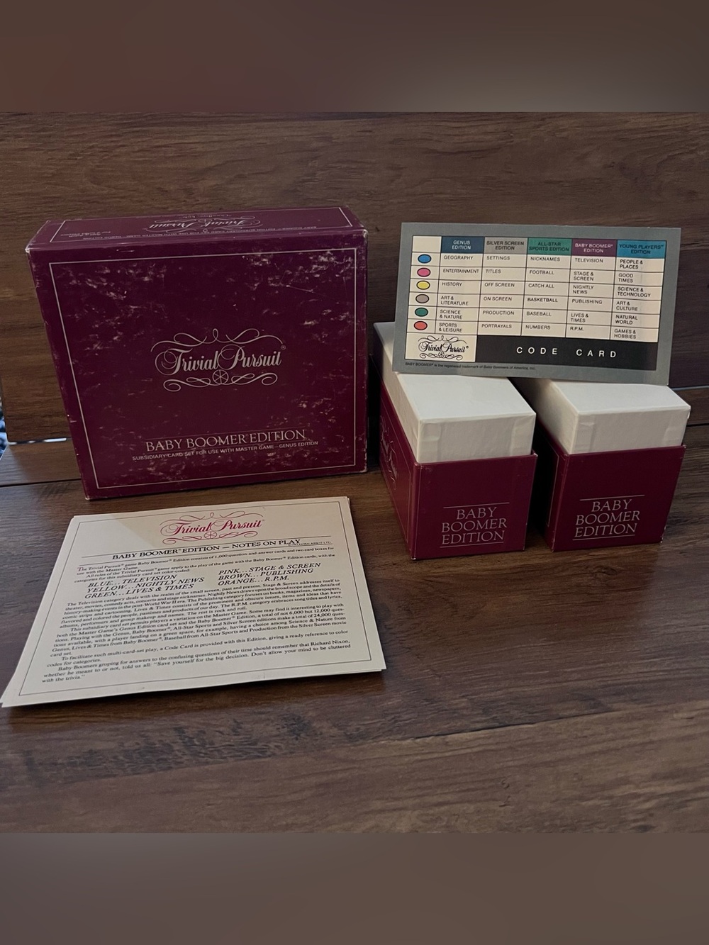 Trivial Pursuit Baby Boomer Edition Subsidiary Card Set Trivia Game Cards